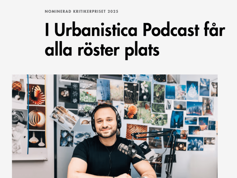 Urbanistica Podcast nominerad till Kritikerpriset&nbsp;2026