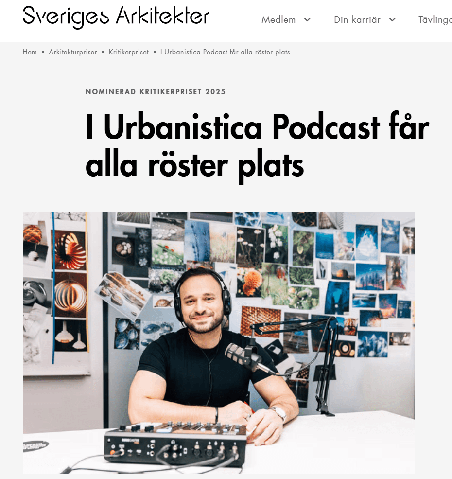 urbanistica podcast arkitekturgala sveriges arkitekter mustafa sherif placemaking